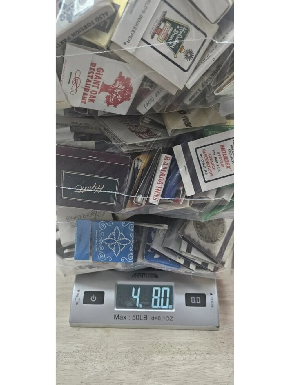 4.5 Lb Lot Vintage Advertising Matchbooks Hotels Restaurants Travel  3 Gal. Bags